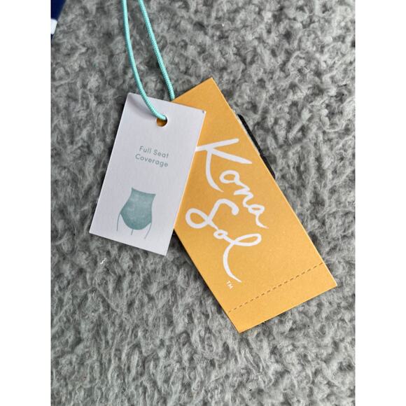 Kona Sol One Piece Swimsuit Womens 20 Blue Polka Dot Patterned Ruffle Padded NWT - Picture 2 of 8